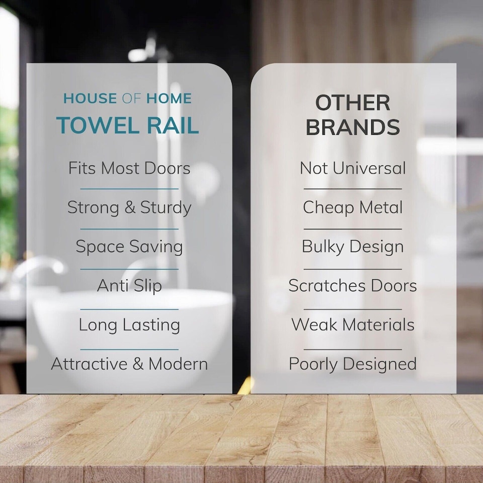 image 1 of House of Home Over-Door Towel Rack 4-Tier Bathroom Silver Storage Hanger Rail Bath Hand Towels