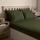 image 3 of OHS 2 Pack Soft Cosy Teddy Fleece Pillowcases, 50x75cm - Woodland Green