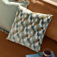 Furn Metro Prism Velvet Cushion | Green | Green