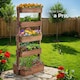 image 8 of Vertical Planter Flora in a Rustic Wooden Design with 3 to 5 Tiers and Plant Fleece Included | Brown | brown | 52 x 81 x 180 cm | 1
