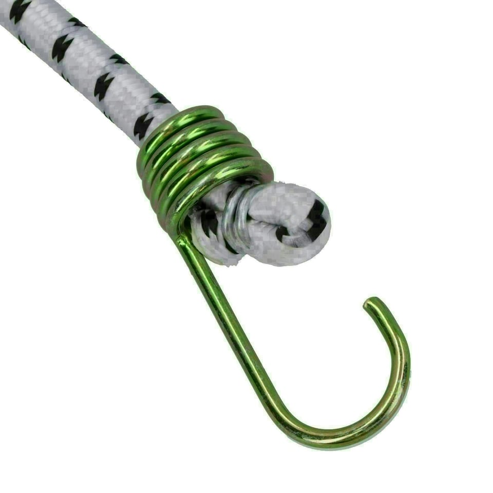 image 1 of Heavy Duty Bungee Cords Fasteners Tie Downs Strap Fastening with Metal Hooks 1pk