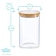 image 3 of Argon Tableware Scandi Glass Storage Jars with Wooden Lids - 1 Litre - Pack of 3