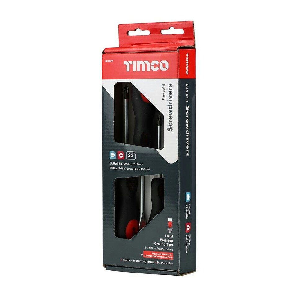 image 1 of Timco - Screwdriver Set (Size 4pcs - 4 Pieces)