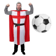 St Georges Day Knights Costume with Inflatable Football | Multi | S