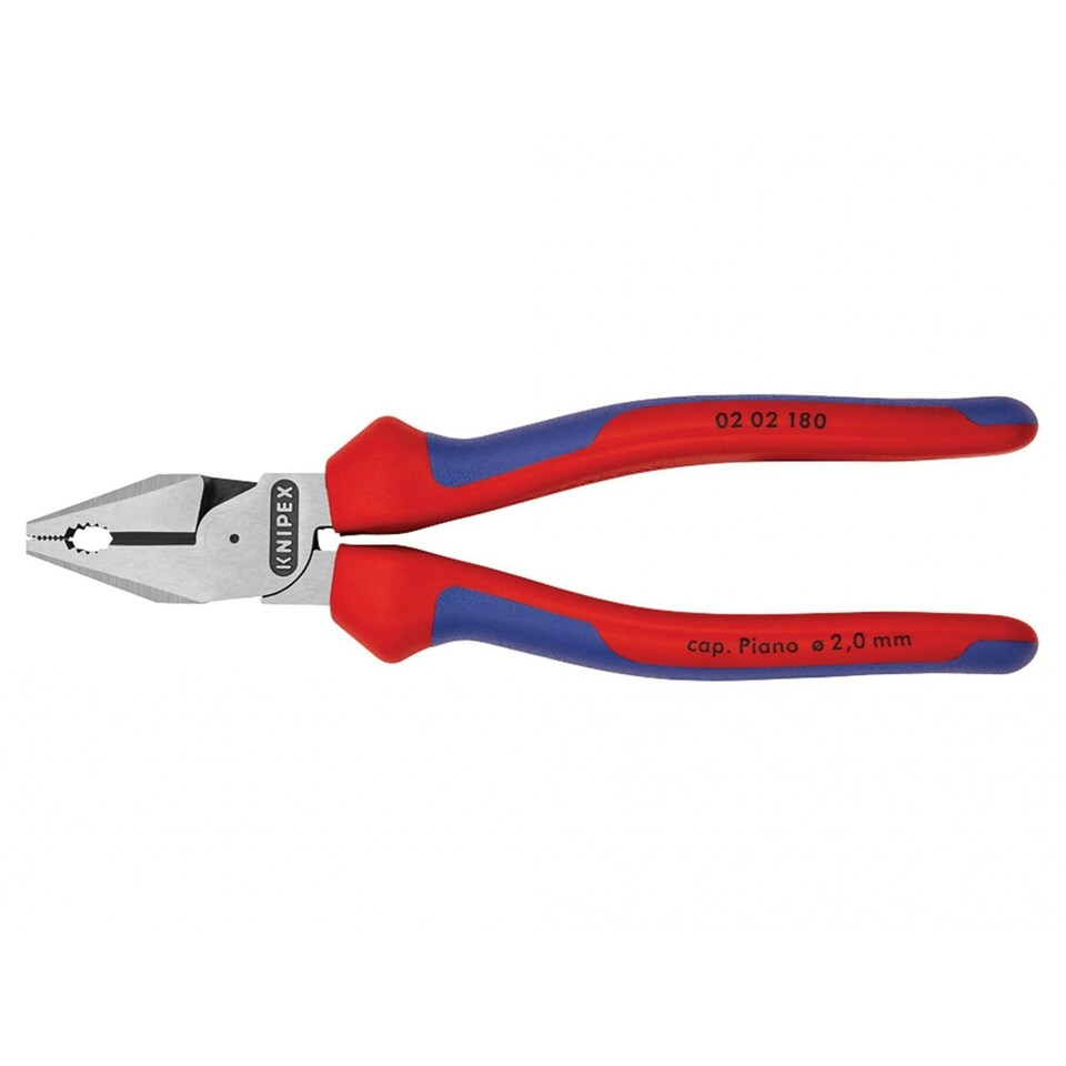 image 1 of Knipex 02 02 Series High Leverage Combination Pliers, Multi-component Grip - Multi Colour - 180mm