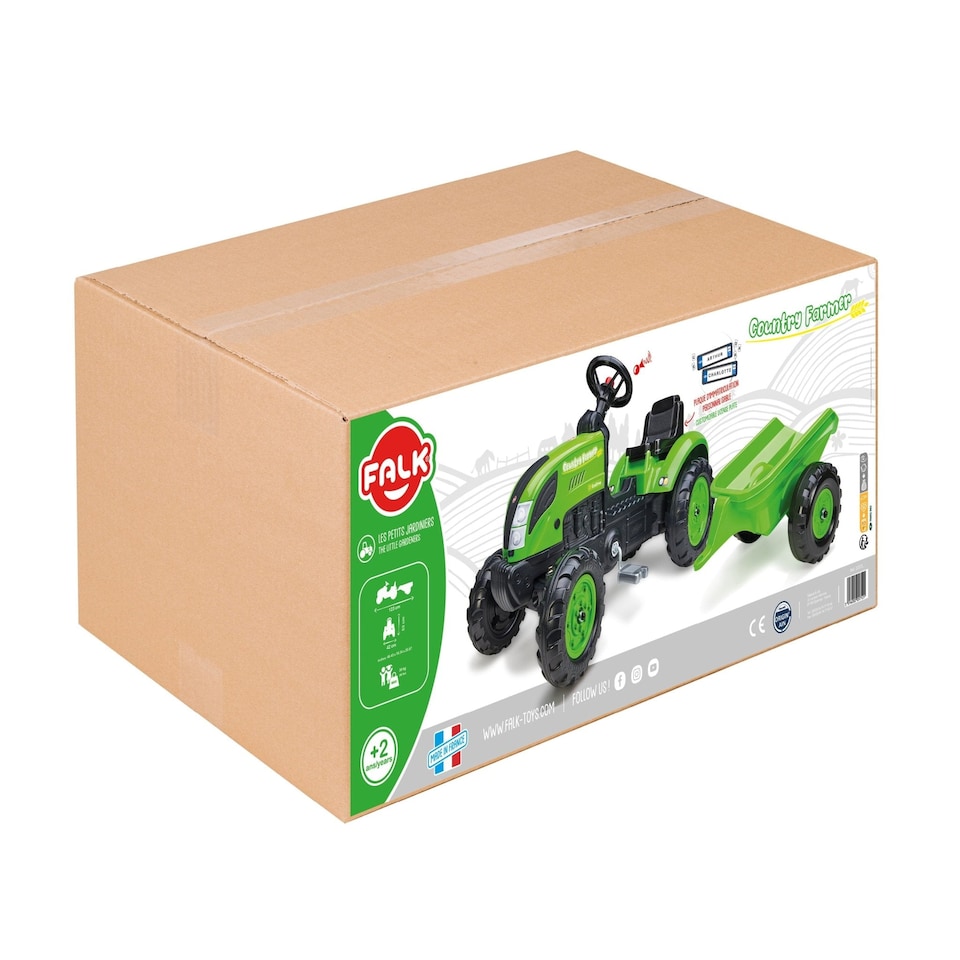 image 1 of Falk Country Farmer Pedal Tractor with Trailer