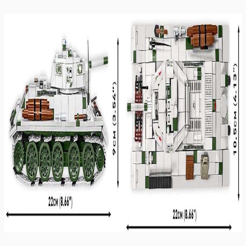 image 1 of T34/76 mod. 1941/1942 brick tank model - COBI 2595 - 852 bricks