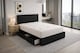 image 1 of Divan Bed Set Headboard and Footboard with Mattress 3ft Single Black Suede Storage No Drawers