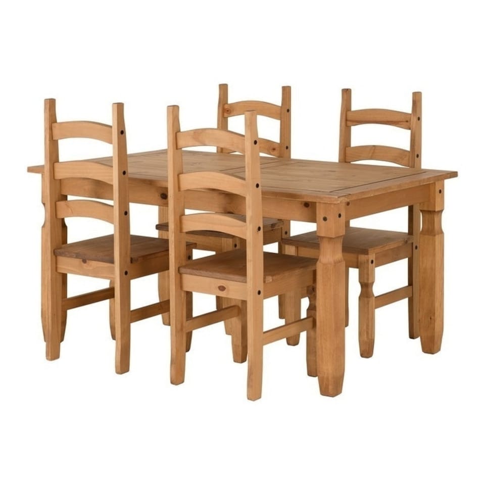 image 1 of Corona 5 feet Dining Set - Distressed Waxed Pine Brown