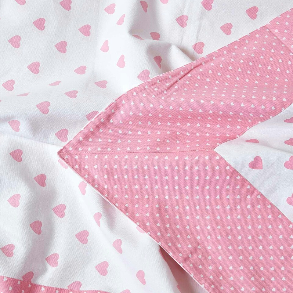 image 1 of Homescapes Cotton Pink Heart Decorative Sofa Throw Pink