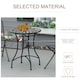 image 4 of Outsunny 60 cm Mosaic Garden Table, Small Round Outdoor Side Table with Ceramic Top, Plant Stand for Patio, Balcony | Black