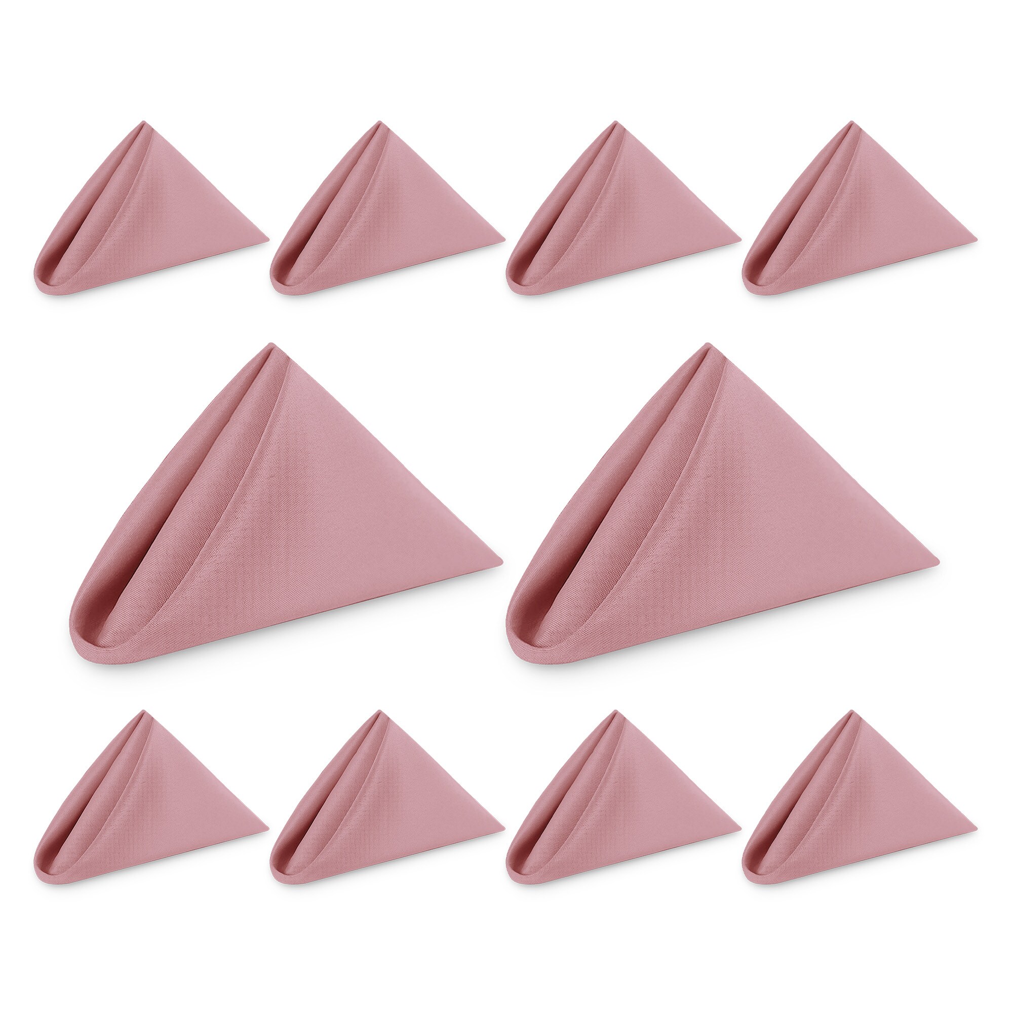 Neel Blue 20 Inch Polyester Table Napkins, Reusable, Wrinkle-Resistant Cloth Napkins, 10pcs in Dusty Pink