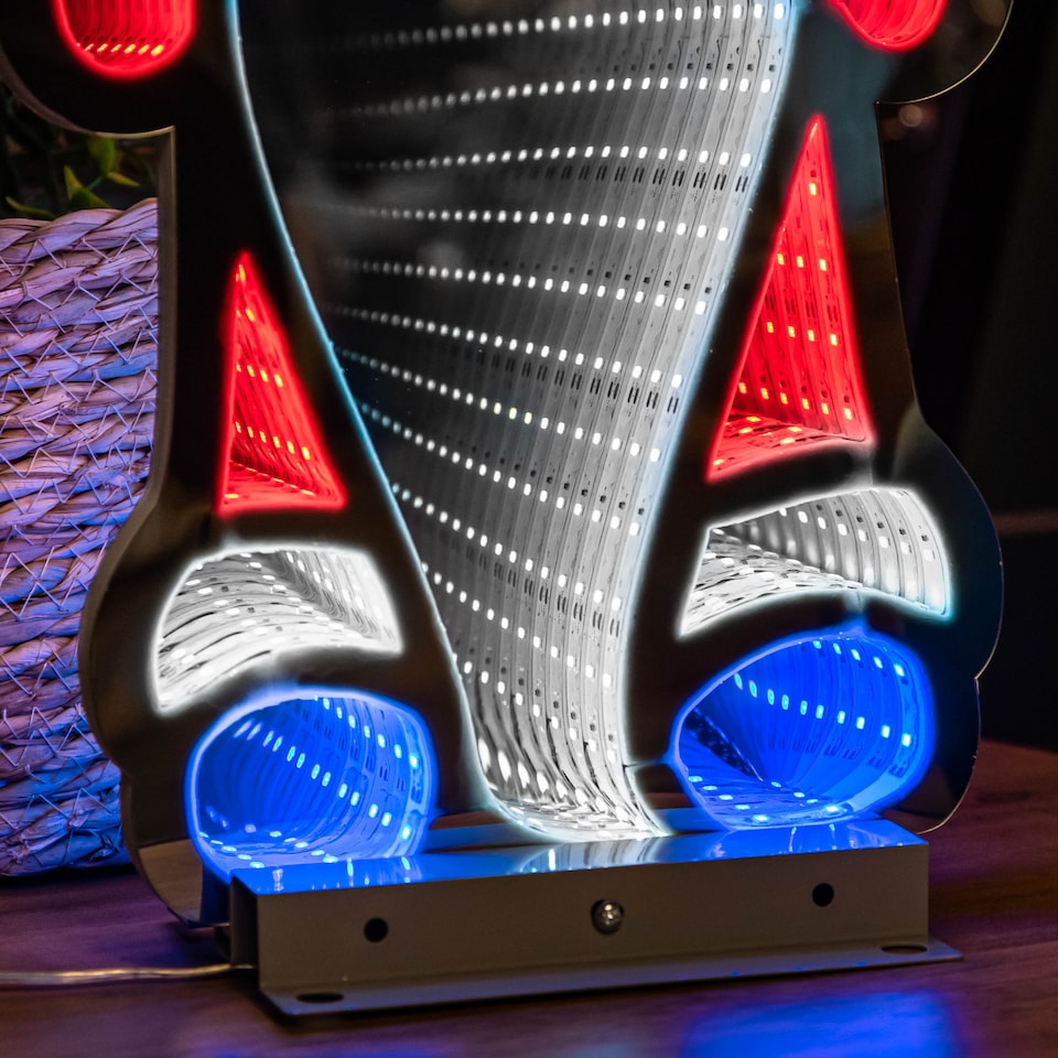 image 1 of 40cm Infinity Christmas Santa with Metal Base and Multi-Coloured LEDs