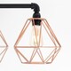 image 3 of ValueLights Luiggi 5 Way Black Ceiling Bar Diablo Copper Wire Shades and Bulbs