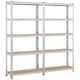 image 1 of Yaheetech 2PCS 5-Tier Metal Storage Shelves Silver, 180x30x180 cm