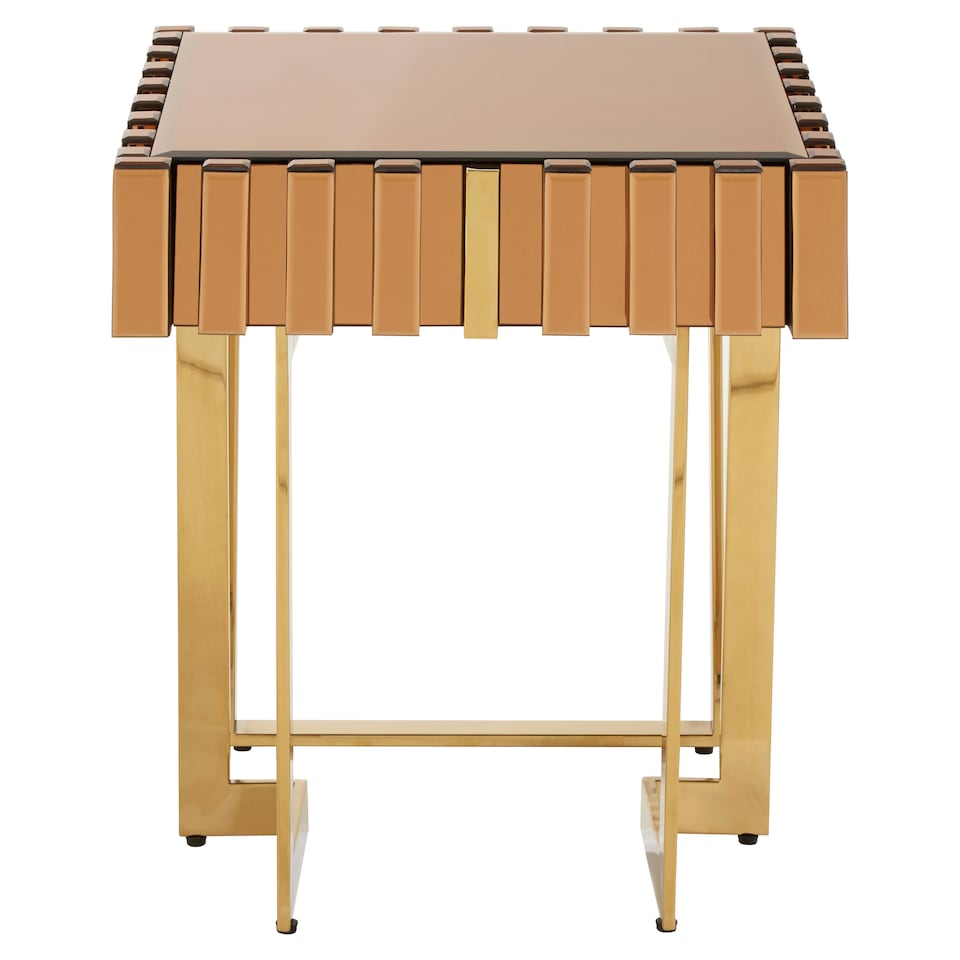 image 1 of Interiors by Premier Modern Design Side Table, Spacious Nesting Table For Patio, Classic Bedside Table, Distinctive Square Table | Gold