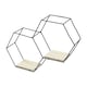 image 3 of Living and Home Iron Wall Mounted 2 Tier Hexagon Floating Dispaly Shelves- Black