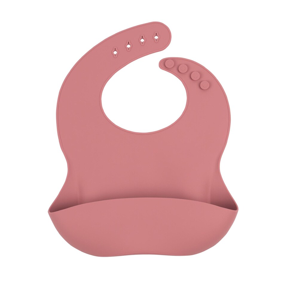 image 1 of Tiny Dining Baby Silicone Weaning Bib - Dusty Rose | Pink | Dusty Rose