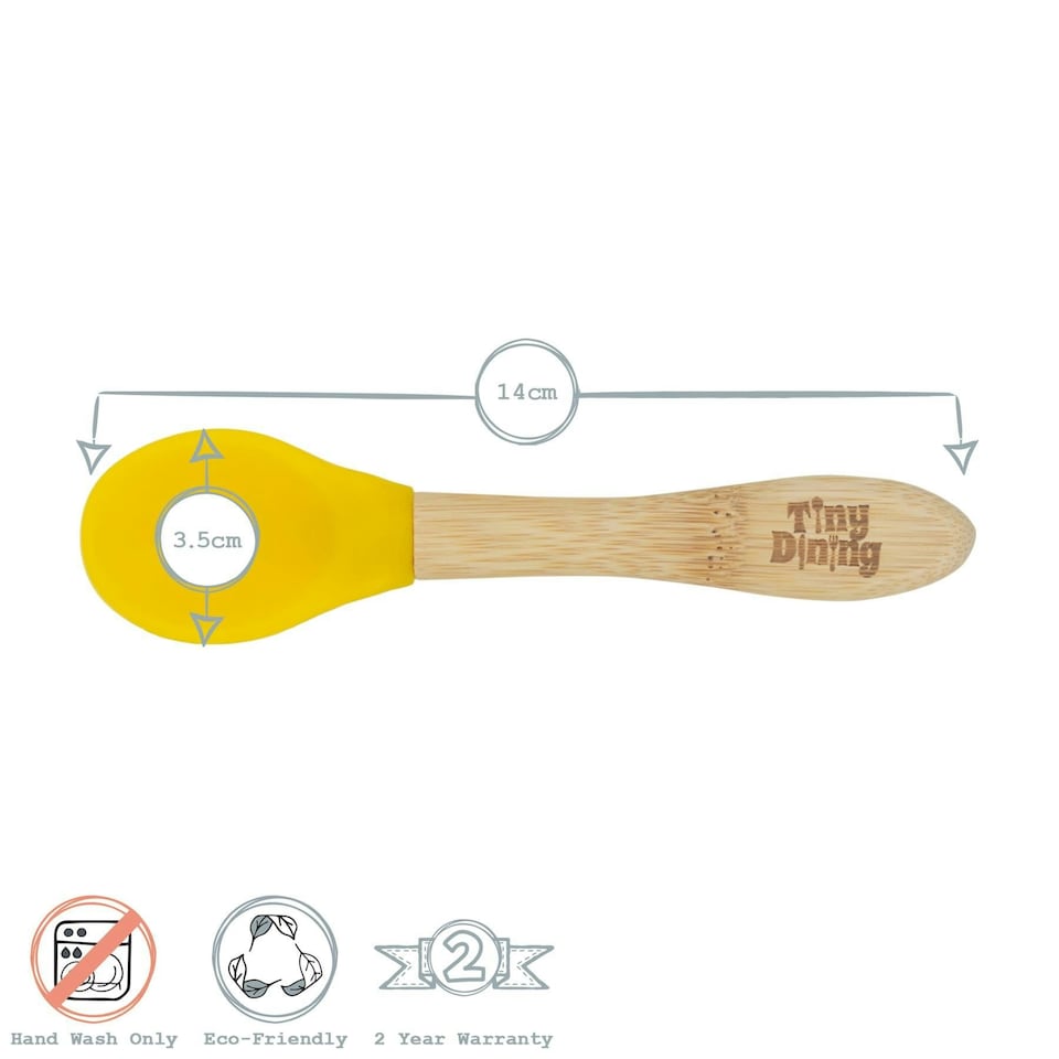 image 1 of Tiny Dining Bamboo Silicone Tip Spoon - Navy Blue