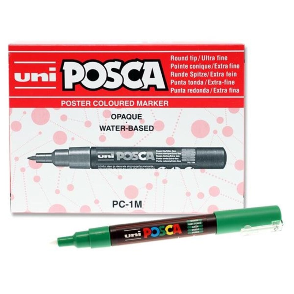 image 1 of Green Uni Posca PC-1M 0.7mm Bullet Tip Permanent Marker Pen