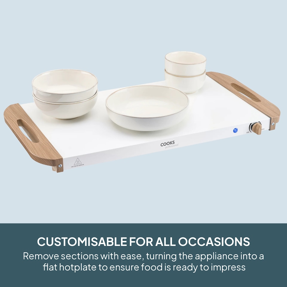 image 1 of Cooks Professional 4-Section Buffet Warmer 7.2L with Hotplate Function | White | Nordic White