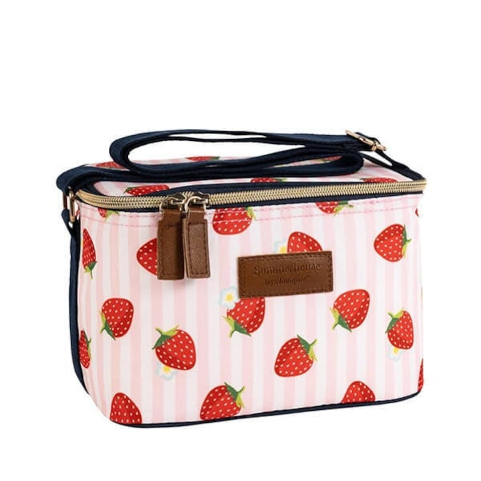 image 1 of Summerhouse by Navigate Strawberries & Cream 4L Personal Coolbag Pink Stripe