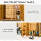 image 3 of Outsunny Small Shed, Wooden Garden Shed with Flexible Table, Hooks and Ground Nails, Lockable Tool Shed with Asphalt Roof, 140 x 75 x 157cm, Natural