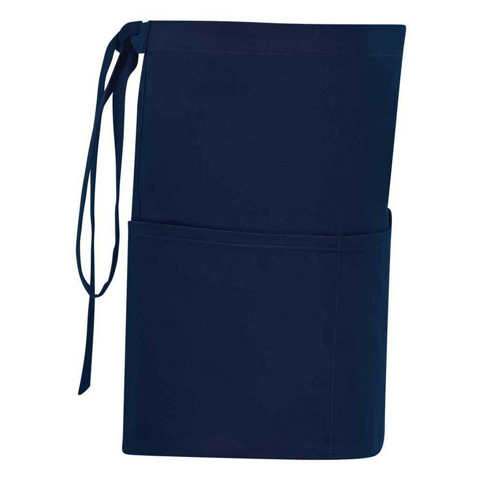 image 1 of Brand Lab Unisex Adult Organic Front Pocket Short Apron - Navy - One Size