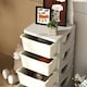 image 8 of HOMCOM Kids Storage Units with Drawers 3 Tier Chest Dresser Tower Cream | 37 x 37 x 76 cm
