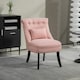 image 2 of HOMCOM Fabric Single Sofa Upholstered with Pillow Wood Leg Pink Pink