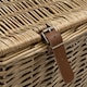 image 3 of JVL Handmade Buff Wicker Hampers with Faux Leather Straps, Small