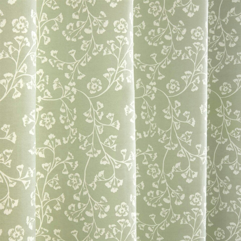 image 1 of Sade Eyelet Curtains - Green - 117x183cm