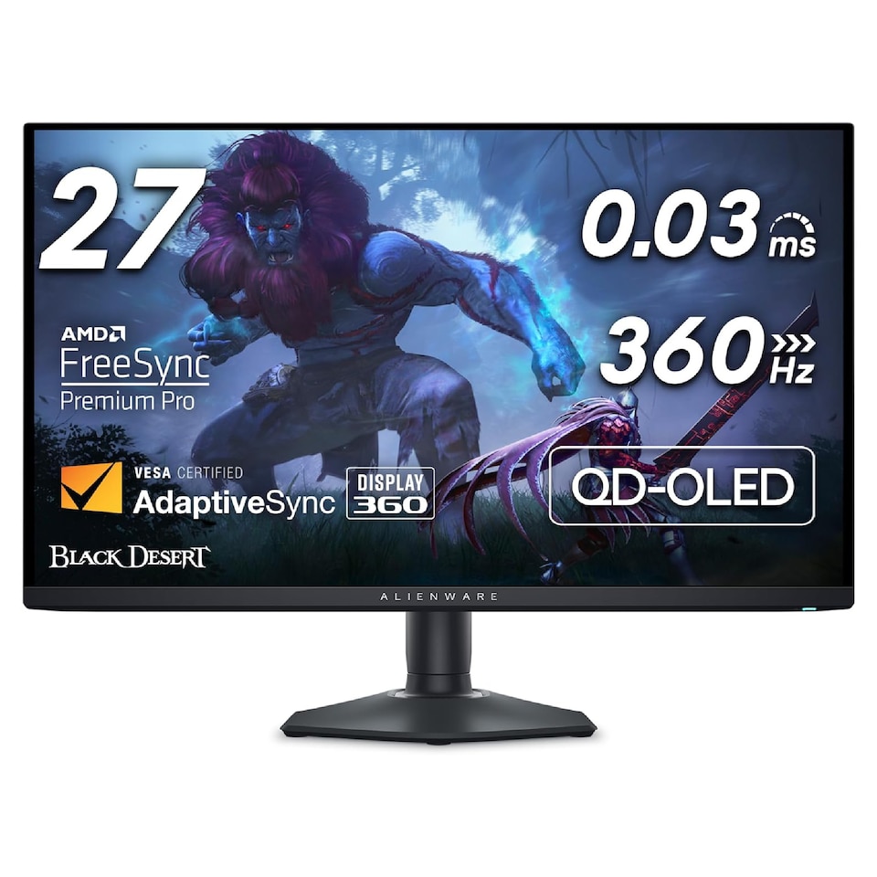 image 1 of Dell Alienware AW2725DF 27-Inch QD-OLED Quad HD 360Hz 0.03ms Freesync Height Adjusta