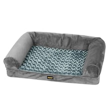 Skylos Orthopedic Pet Calming Bed Extra Large Foam Plush Dog Nest Mattress Mat Grey | XL