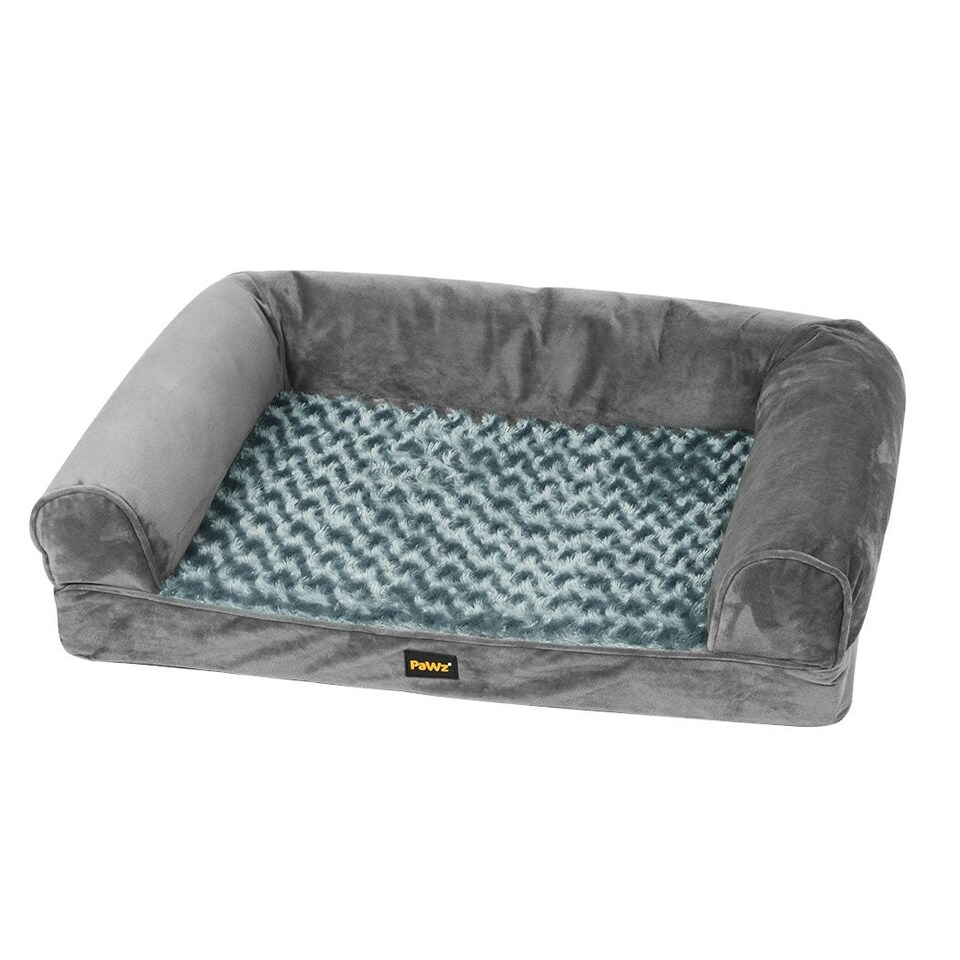 image 1 of Skylos Orthopedic Pet Calming Bed Extra Large Foam Plush Dog Nest Mattress Mat Grey | XL