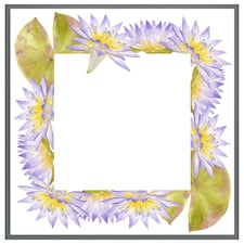 Gold & purple flowers (Picture Frame) Grey | XL