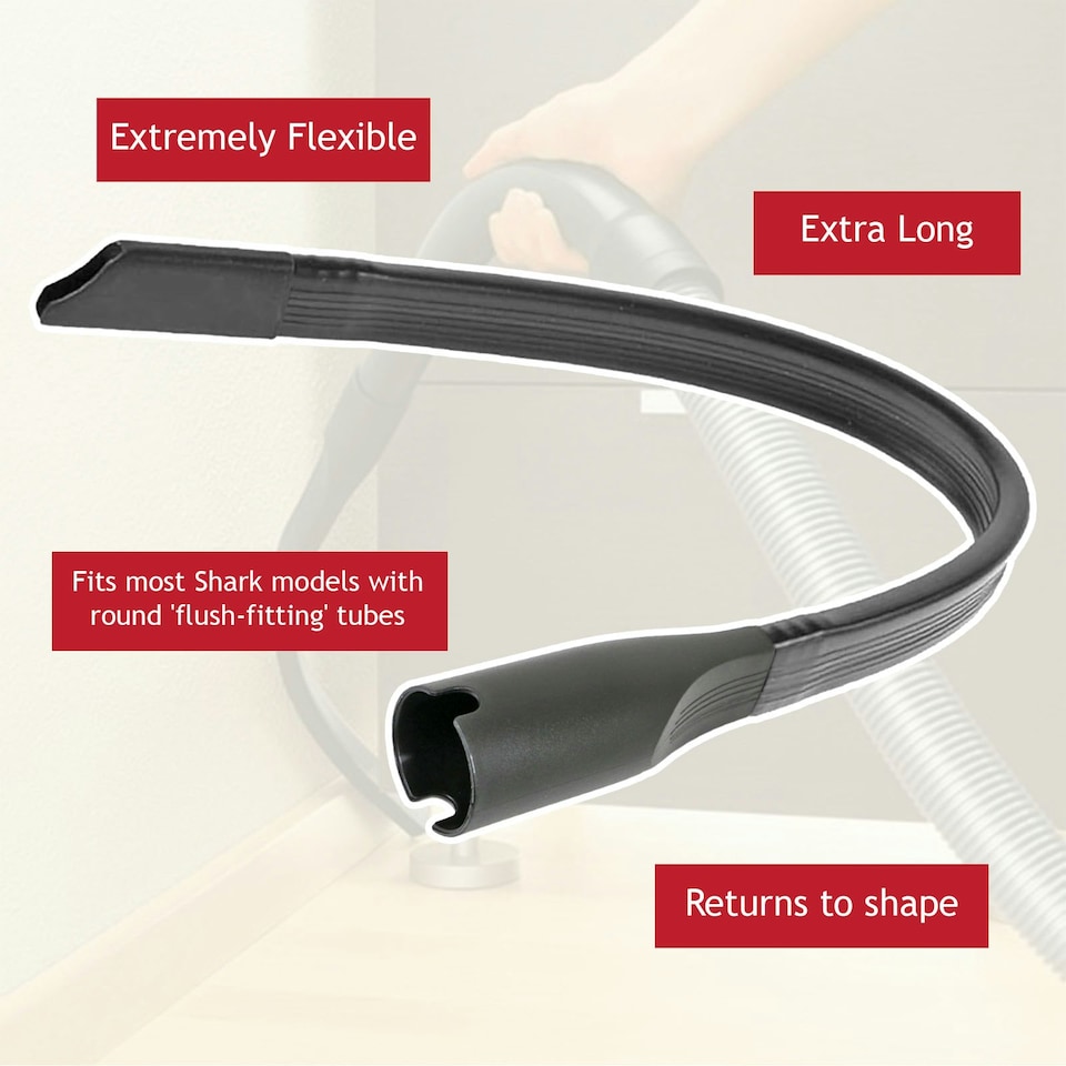image 1 of SPARES2GO Flexible Crevice Tool for Shark Lift Away Duo Clean Vacuum Cleaner Long Nozzle