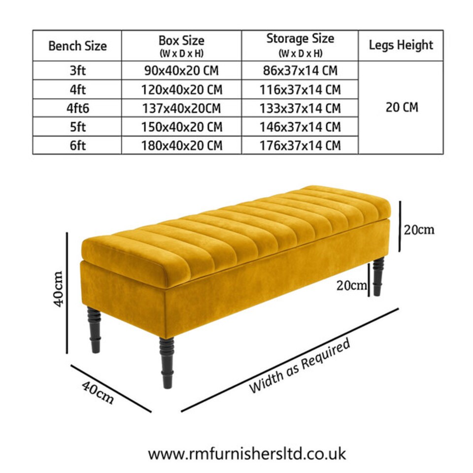 image 1 of Safar 90cm Ottoman Storage Bench - Plush Velvet Shoe Bench - Mustard Gold Lined Upholstery Storage Footstool