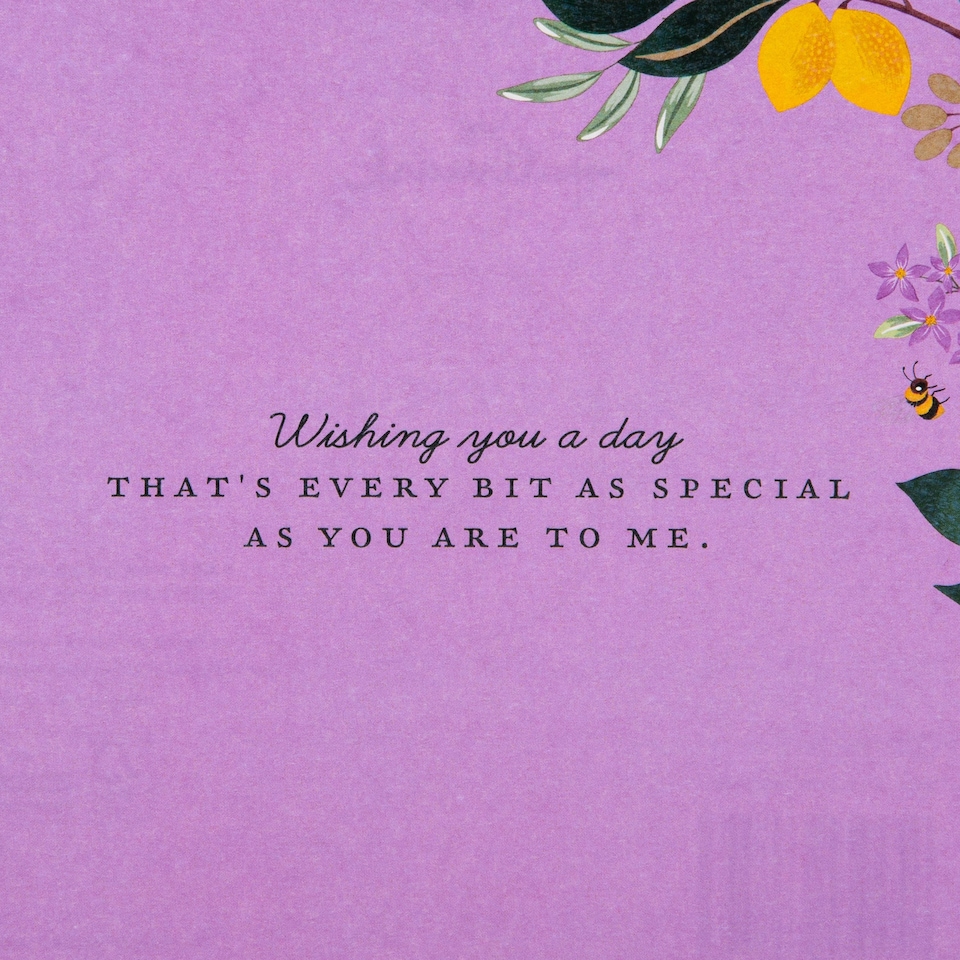 image 1 of Hallmark Birthday Card For Wife - White Lemon And Oranges Flower Border Design