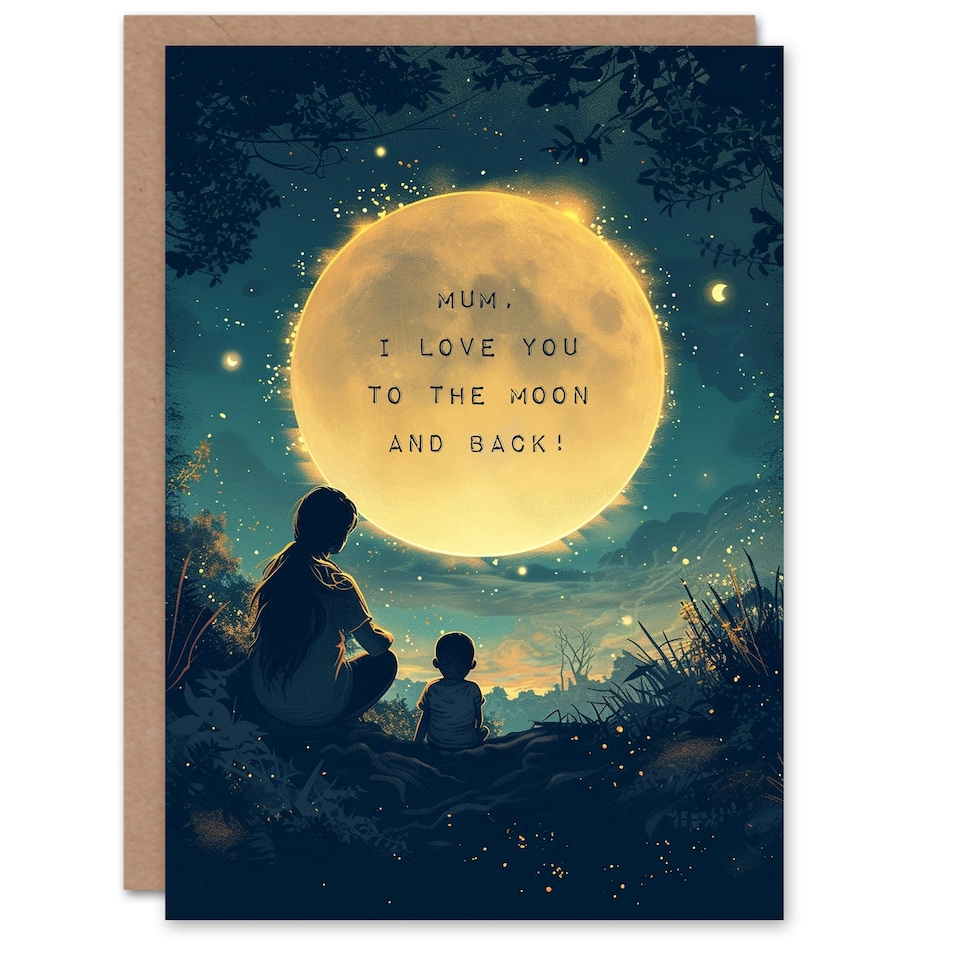 image 1 of Mothers Day Card Love You Moon Back Mum Card