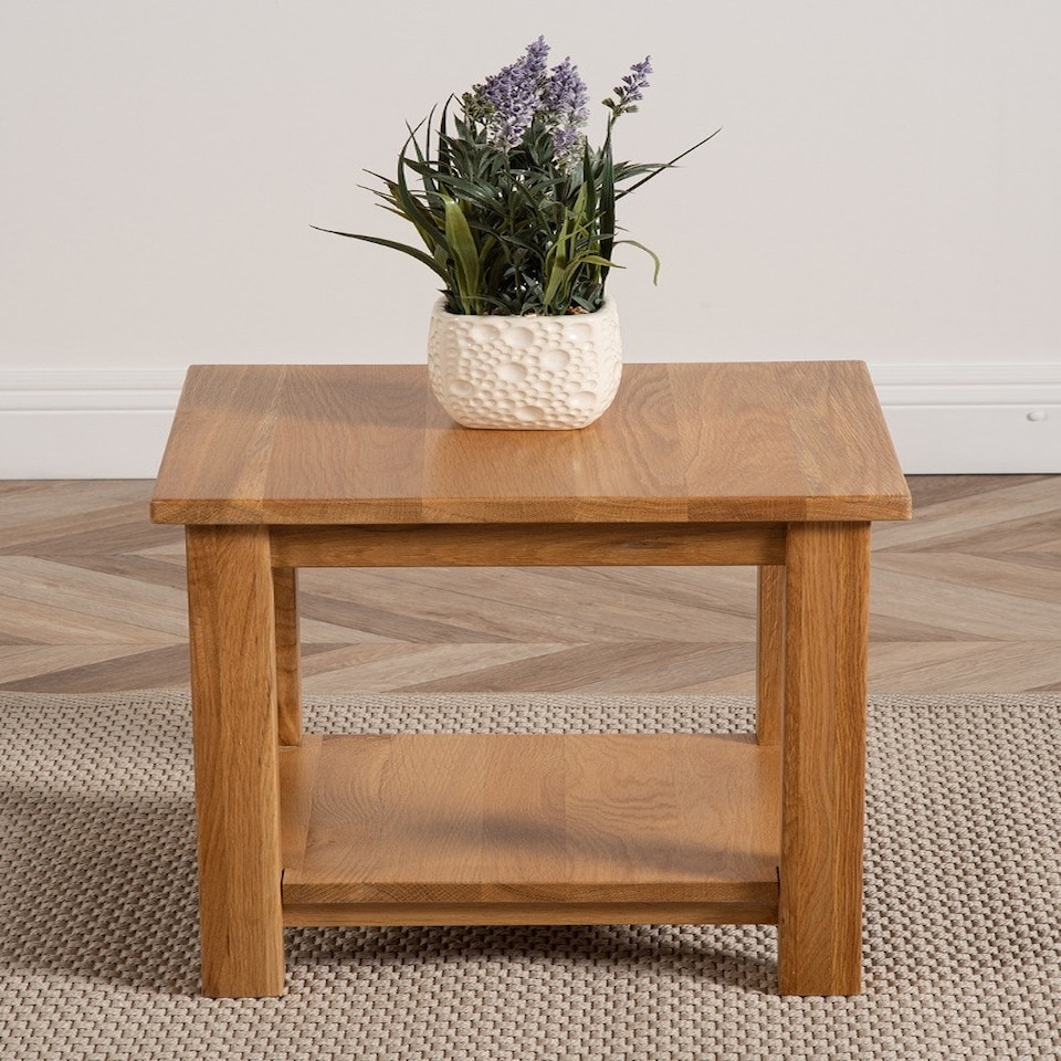 image 1 of Oslo Solid Oak Lamp Table for Living Room