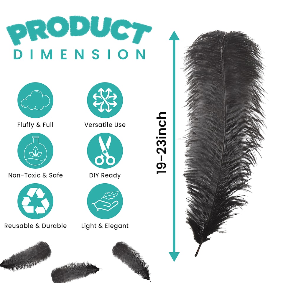 image 1 of 50cm - 60cm Large Ostrich Feathers, Showgirl Spadones - 5pcs
