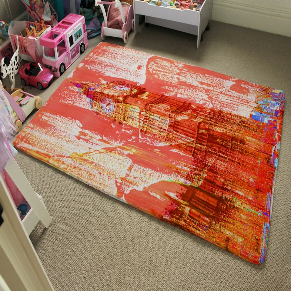 image 1 of CRAZY RED BEN  (Rug) Red | Large: 140x200cm
