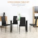 image 3 of HOMCOM Dining Table Set for 4, Kitchen Table and Chairs w/ Padded Seat Black