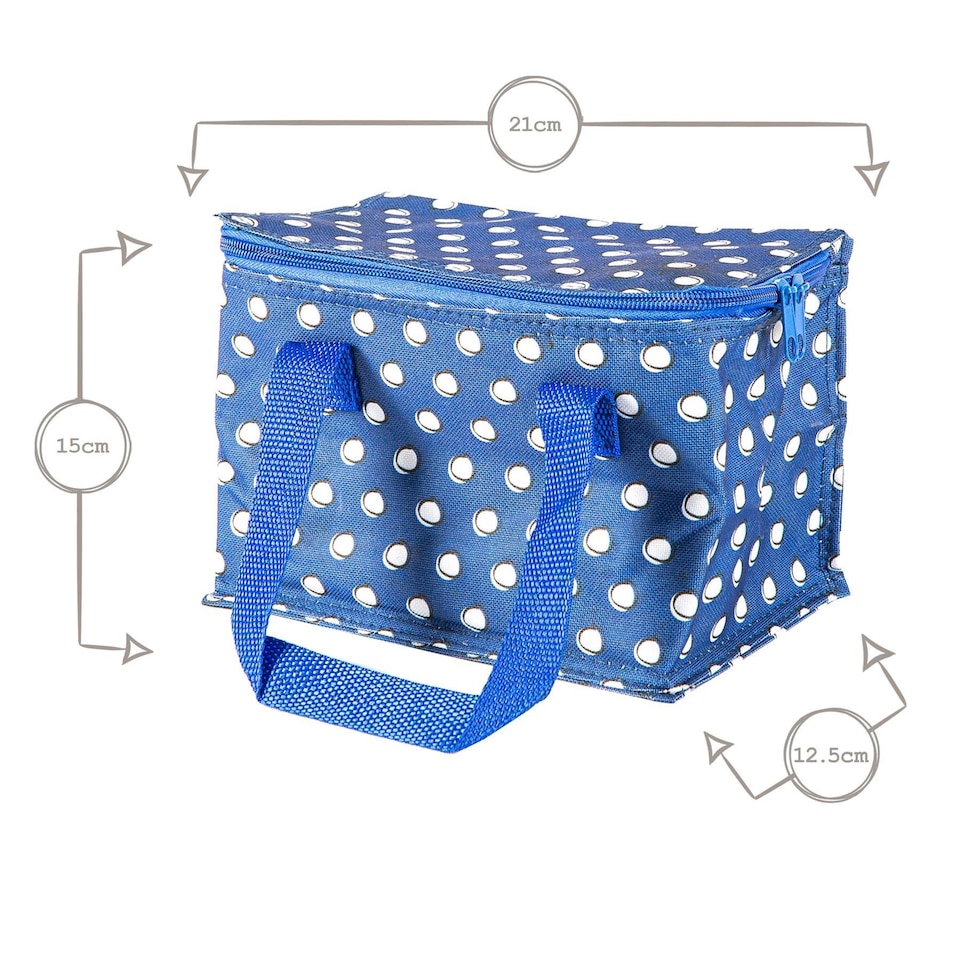 image 1 of Nicholas Winter Insulated Lunch Bag - Blue Polka