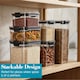 image 5 of Argon Tableware 3x Food Storage Containers - 1.3 Litre - Black Reusable Airtight Stackable Meal Prep Lunch Box with Clip-Lock Lid