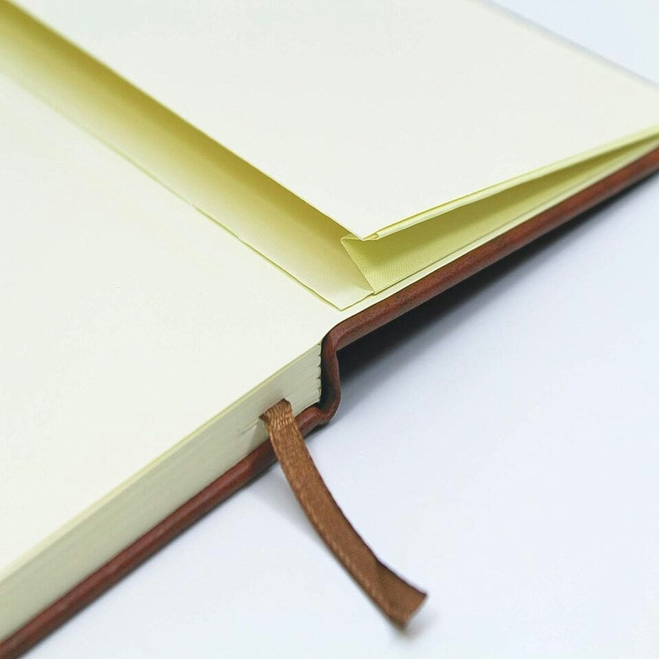 image 1 of Silvine Executive Soft Feel Notebook Ruled with Marker Ribbon 160pp 90gsm A5 Tan Ref 197TN