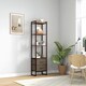 image 7 of HOMCOM Industrial Bookshelf, Slim Storage Shelf with 2 Fabric Drawers and 4-tier Shelving Unit, Narrow Display Rack for Living Room, Home Office, Rustic Brown