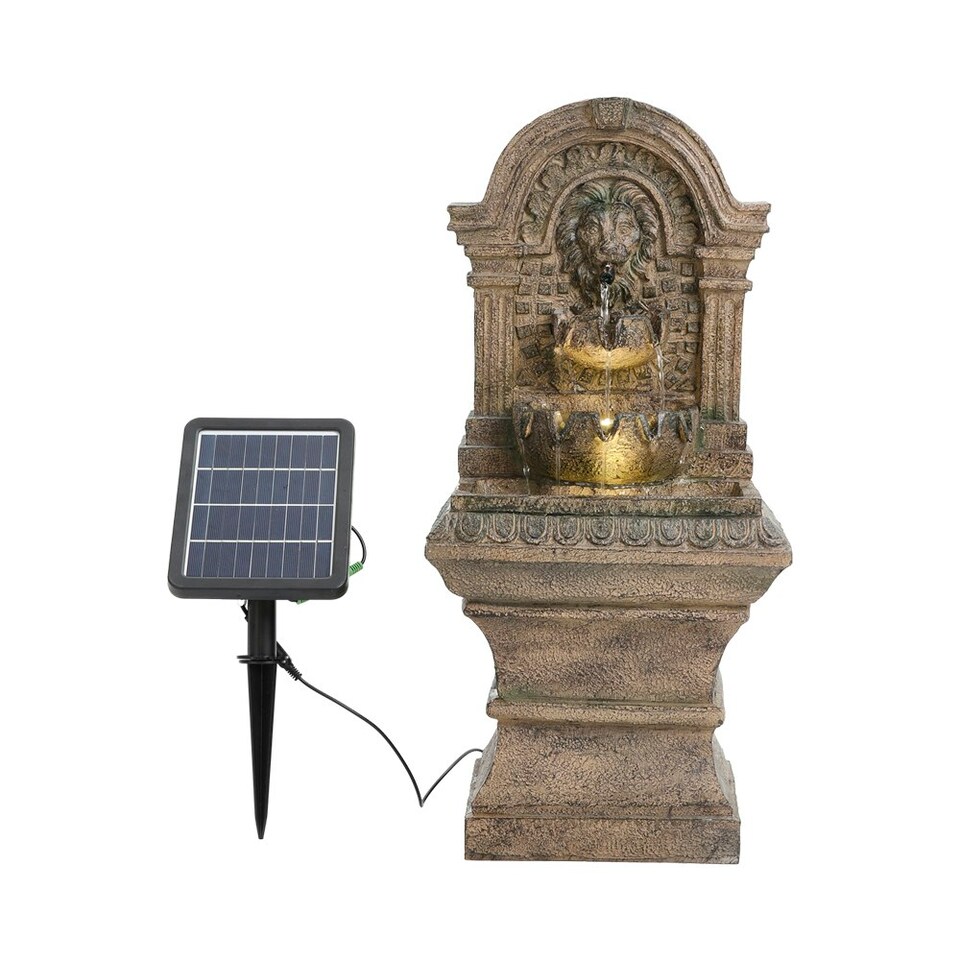 image 1 of Living and Home Outdoor Solar-Powered Water Fountain for Patios and Gardens Multi