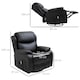 image 3 of HOMCOM PU Leather Massage Recliner Chair with 8 Points and Heat, Manual Reclining Chair with Swivel Base, Footrest and Remote, Rocking Armchair, Black